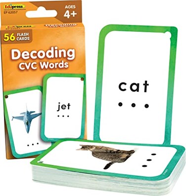 Teacher Created Resources Decoding CVC Words Flash Cards (EP62057