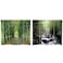 Red Lantern Double Sided Path of Life Canvas Folding Screen, 4 Foot - 4 Panel