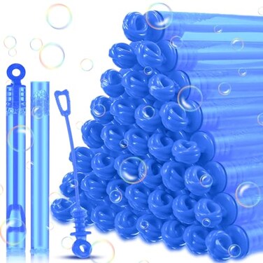 Shappy 100 Pcs Mini Bubble Wands Bulk Bubble Party Favors, Blue