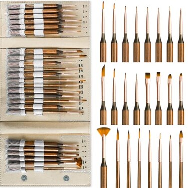 Nicpro 24 PCS Extreme Miniature Paint Brushes,Fine Micro Model Detail Brush