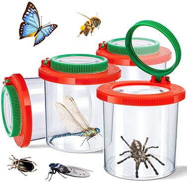 TORINALITAL Insert Bug Viewer for Kids, 4PCS Magnifying Insect Box Bug Catcher Kit