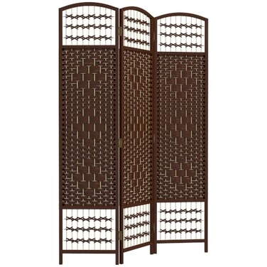 HOMCOM 3 Panel Room Divider, Folding Privacy Screen, 5.6', Brown