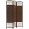 HOMCOM 3 Panel Room Divider, Folding Privacy Screen, 5.6', Brown