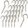 salbsever 50pcs Heavy Duty 2 Inch Metal Cup Hook - Round End Self Tapping Screw Hooks, Silver Threaded 304 Stainless Steel Eye Bolt Ceiling Hanger With Open Loop