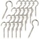 salbsever 50pcs Heavy Duty 2 Inch Metal Cup Hook - Round End Self Tapping Screw Hooks, Silver Threaded 304 Stainless Steel Eye Bolt Ceiling Hanger With Open Loop