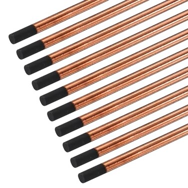 PATIKIL 10pcs 10mmx305mm(3/8"x12"Carbon Arc Air Gouging Rods Copper Graphite Coated Gouging Electrode Rods for Welding