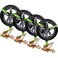Digank Car Trailer Straps, 4 Pack 2"x96" Tire Straps, Snap Hooks, Green