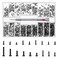 QOOSIKICC 500 Pcs M1.2/M1.4/M2 Laptop Screws, Small Micro Tiny Screws for Electronics, Mini Computer Replacement Screw for Glasses Watch SSD M.2 Hard Drive Repair Screw(Black(N
