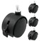 suiwotin 2 Inch Swivel Caster Wheels with Brake, M8 Threaded Stem, 4pcs