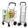 IRONMAX Foldable Grocery Shopping Cart with Adjustable Handle, Sliver