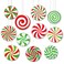 Funrous 66 Pack Christmas Candy Cutouts Double Sided Peppermint Swirls