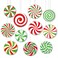Funrous 66 Pack Christmas Candy Cutouts Double Sided Peppermint Swirls