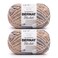Bernat Blanket Yarn Super Bulky Soft Chenille Yarn Toasted Birch 2-Pack