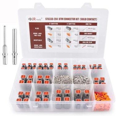 JRready ST6330-204 Deutsch DTM 2/4 Pin Connector Kit, Solid Contacts
