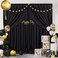 SoarDream Black Backdrop Curtains 20ftx10ft Halloween Polyester Photo Drapes