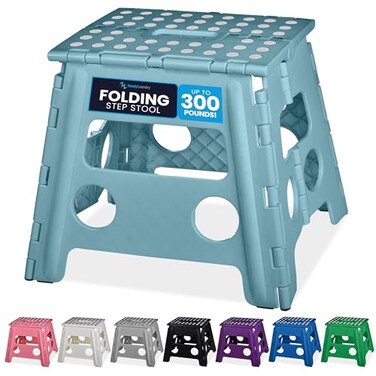 Handy Laundry Folding Step Stool 13 Inch, Teal, Non-Slip Holds 300 lbs