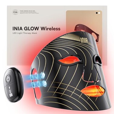 INIA GLOW Wireless Red Light Therapy Mask for Face, 850nm NIR, 272 LEDs