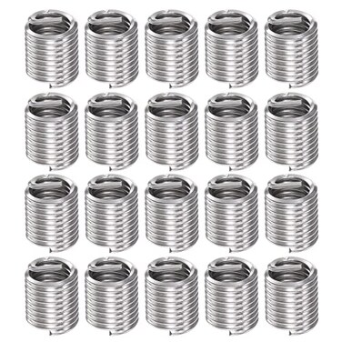 HARFINGTON 20pcs Wire Threaded Inserts 1/4-20 UNC 2D 12.7mm 304 Stainless Steel Helical Coiled Wire Thread Sleeve