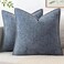 MIULEE Decorative Couch Throw Pillow Covers 18x18 in Dark Grey Blue 2 Pack
