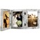Golden State Art, 5x7 Triple Frame Distressed White- Real Glass, 1 Pack