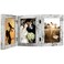 Golden State Art, 5x7 Triple Frame Distressed White- Real Glass, 1 Pack