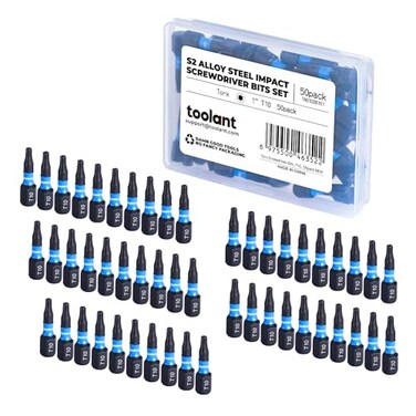 toolant 50PCS T10 1" Impact Torx Bits S2 Steel Security Torx