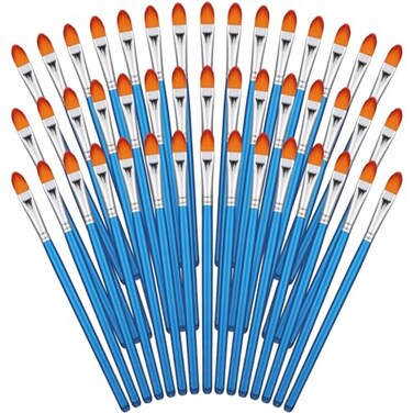 Sherr 48 Pcs Paint Brush Set Bulk, 0.7 Inch, Filbert Style