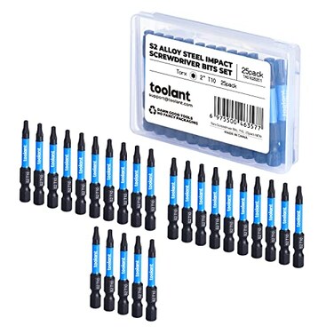 toolant 25PCS T10 2" Impact Torx Bits S2 Steel Security Torx