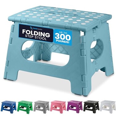 Handy Laundry Folding Step Stool 9 Inch, Teal, Non-Slip Holds 300 lbs