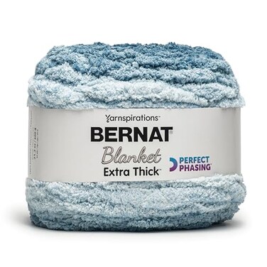Bernat Blanket Extra Thick Perfect Phasing Chunky Yarn, Ocean Teal