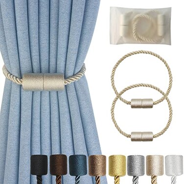Hangtty Magnetic Curtain Tiebacks Decorative Holdbacks Rope Tie Back Drapes