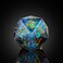 Cusdie Single D20 DND Dice with Sharp Edges and Glitter Foil Inclusions