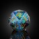 Cusdie Single D20 DND Dice with Sharp Edges and Glitter Foil Inclusions