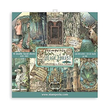 Stamperia Scrapbooking Pad-Magic Forest, Multicoloured, 12 x 12 inches
