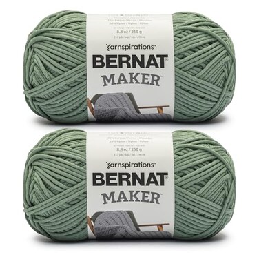 Bernat Maker, Cotton Soft Yarn for Crocheting, Lichen, 2-Pack