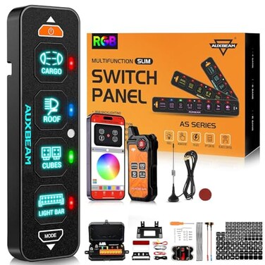 Auxbeam 4 Gang Slim Switch Panel AS-400 with APPWireless Remote Control