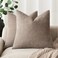 Foindtower Solid Textured Chenille Throw Pillow Covers 26x26,Light Taupe