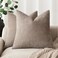Foindtower Solid Textured Chenille Throw Pillow Covers 26x26,Light Taupe