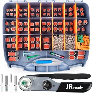 JRready ST6110 Deutsch Connector Kit with Crimper 14-22AWG,Solid Terminal