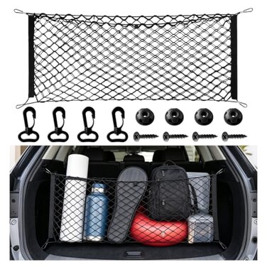 BFXM Cargo Net, 43.3"x15.7" Dual-Layer Nylon Cargo Net for SUV