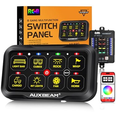 Auxbeam 8 Gang Switch Panel Bluetooth RGB AR-820 APP Circuit Control Box