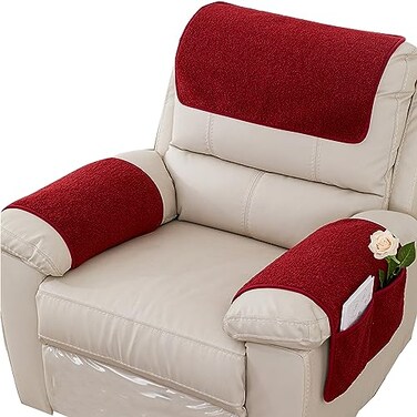 NNSMUN Armrest Covers for Recliners Couch Arm Covers with Pockets for Sofa