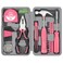 Hi-Spec Tool Set 25pc Pink Household DIY Tool Kit for Women. Small Mini Tool Box Set of Starter Basic Ladies Tools
