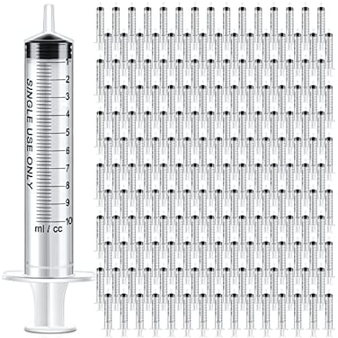 Xuhal 200 Pcs 10 Ml/Cc Plastic Liquid Measuring Syringes Bulk