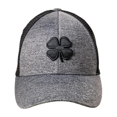 Black Clover Unisex Lucky Heather Mesh Black/Grey Fitted Golf Hat, Small/Medium