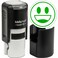 MaxMark Round Self Inking Emoji Stamp - Smiling - Green Ink