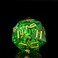 Cusdie Single D20 DND Dice with Sharp Edges and Glitter Foil Inclusions