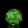 Cusdie Single D20 DND Dice with Sharp Edges and Glitter Foil Inclusions