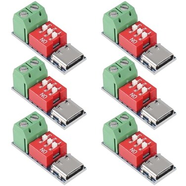UMLIFE 6PCS USB-C PD Trigger Board Module PD3.0/2.0, BC1.2 DC-DC Buck Converter Adjustable Power Supply Module 24V to 20V 15V 12V 9V 5V