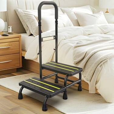 Lemagalu [2026 Upgrade] 2 Step Stool with Handle for Elderly with Sensor Night Light